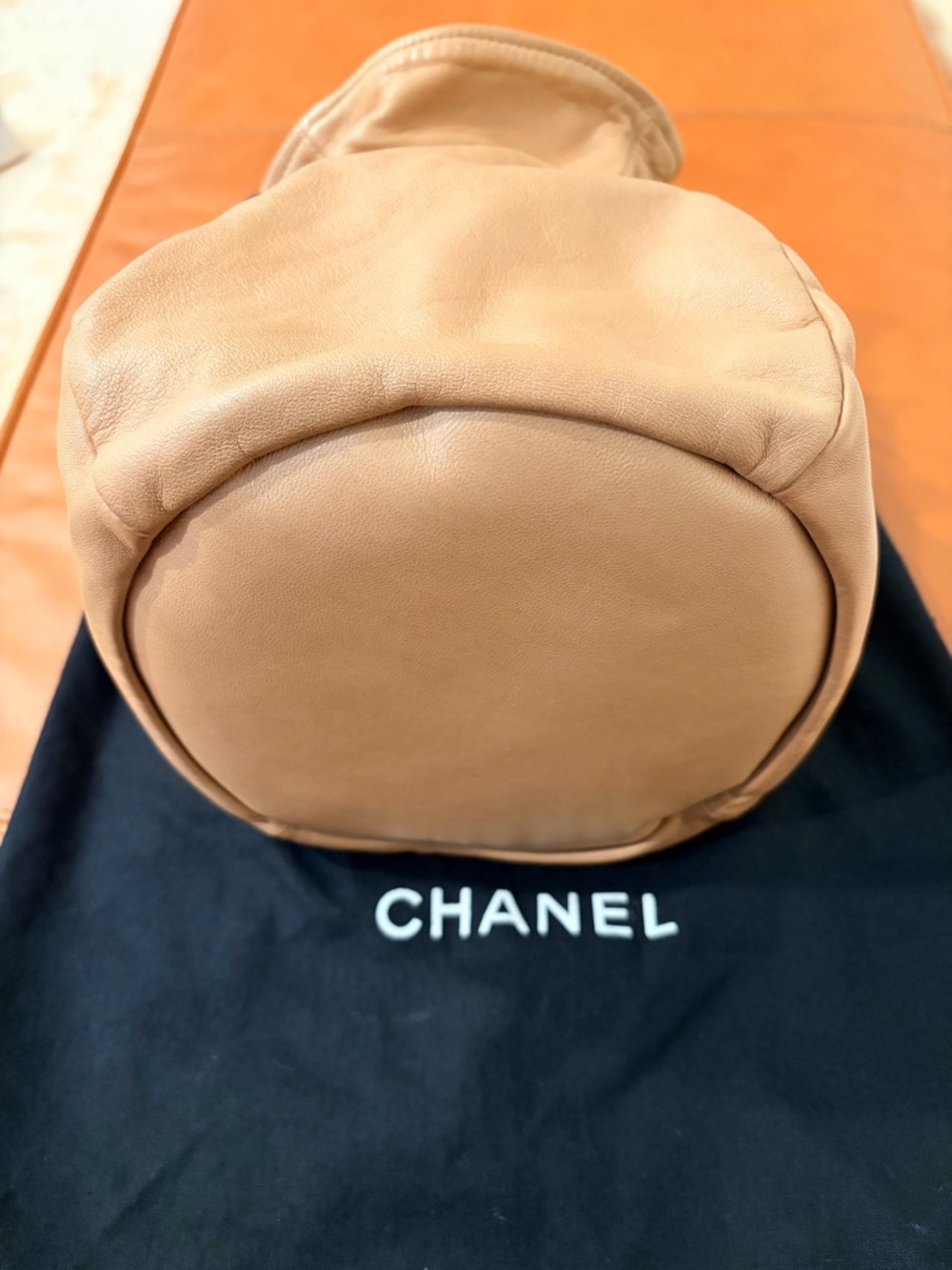 CHANEL Lambskin Leather Mini Drawstring Bag with Black Trim - Picture 6 of 9